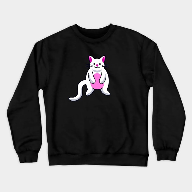 Funny Cat Cartoon Cute Kitten Pet Crewneck Sweatshirt by Foxxy Merch